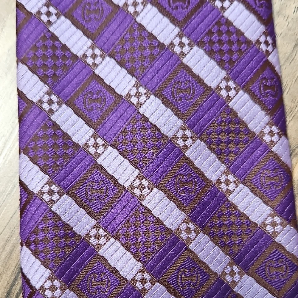 Signorcelli d'Italia Vintage Retro Purple Patterned Men's Tie